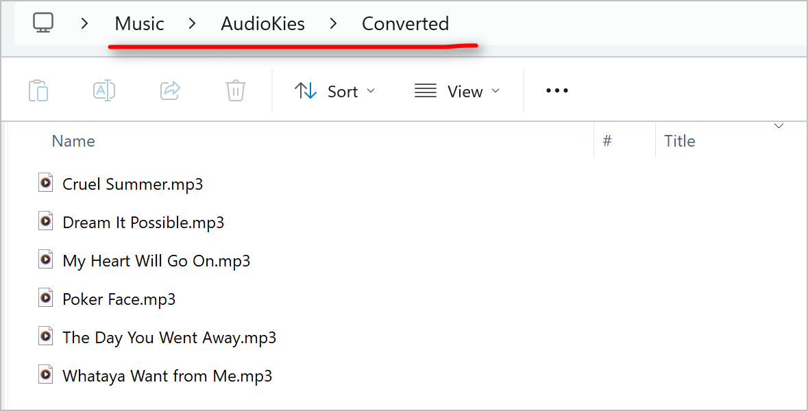 Open folder